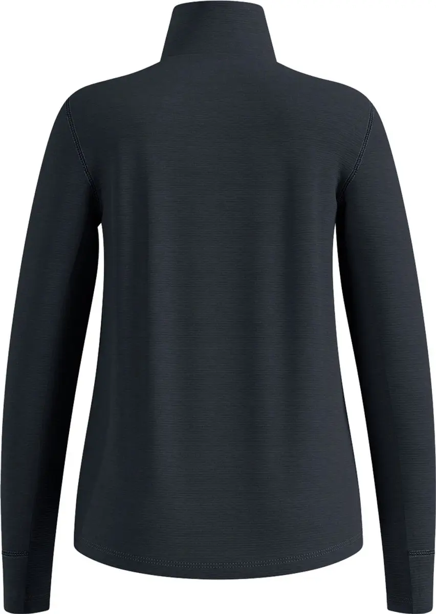 Odlo Grid Fleece Dames Longsleeve Midlayer met Ritssluiting - Black Melange - afbeelding 5 van 6