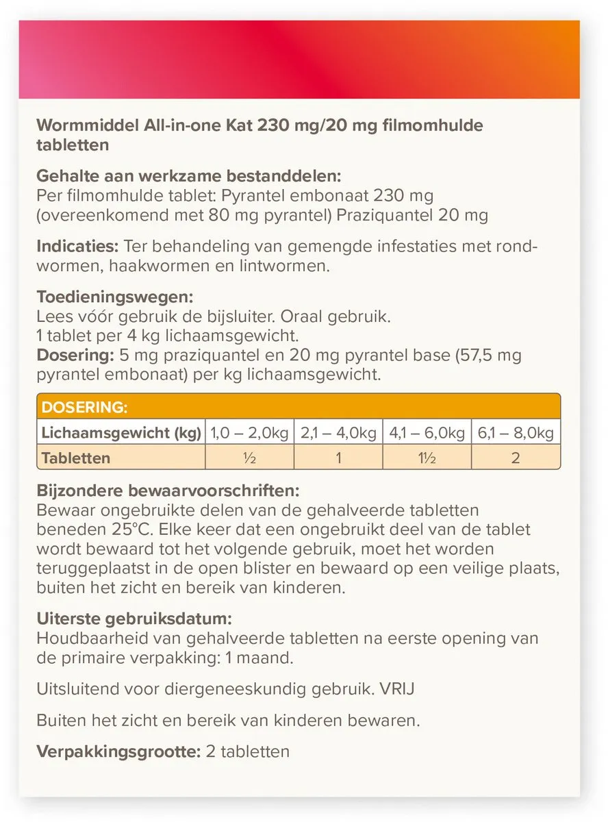 Beaphar Wormmiddel All-In-One Kat - Anti wormenmiddel - 2 stuks