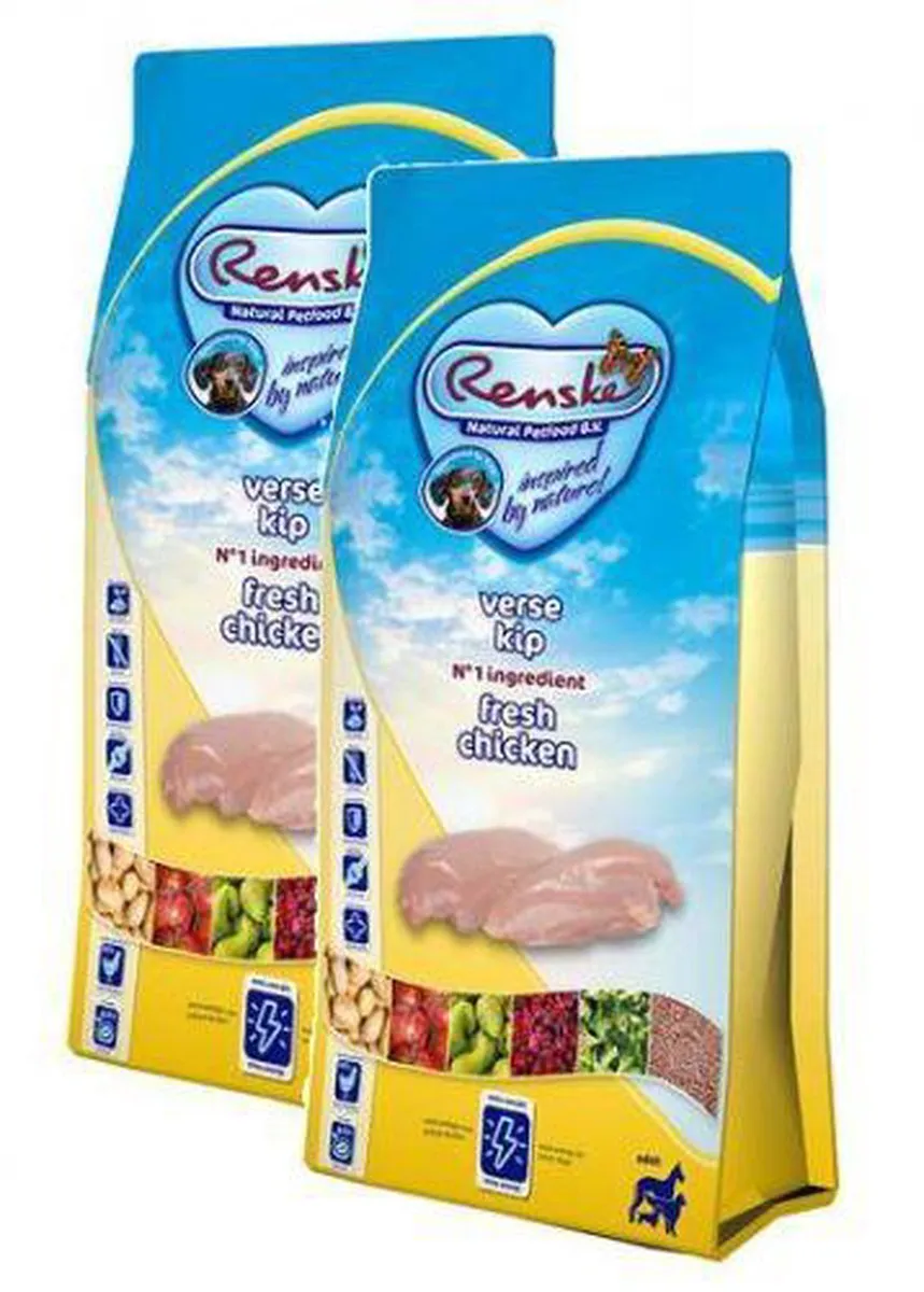 Renske Adult Kip Hondenvoer - 2x12kg Graanvrij