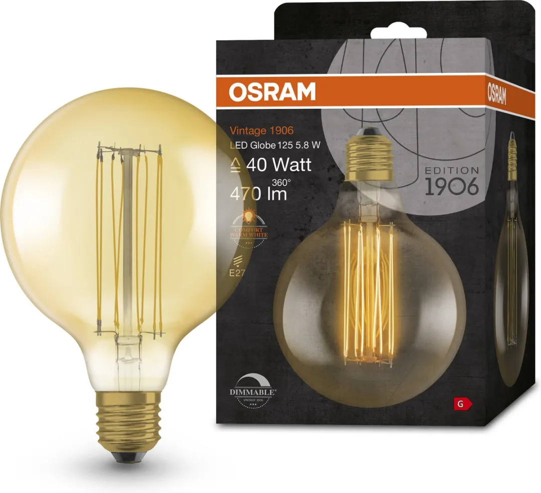 Osram LED Globe E27 5.8W Warmwit - Ø124mm