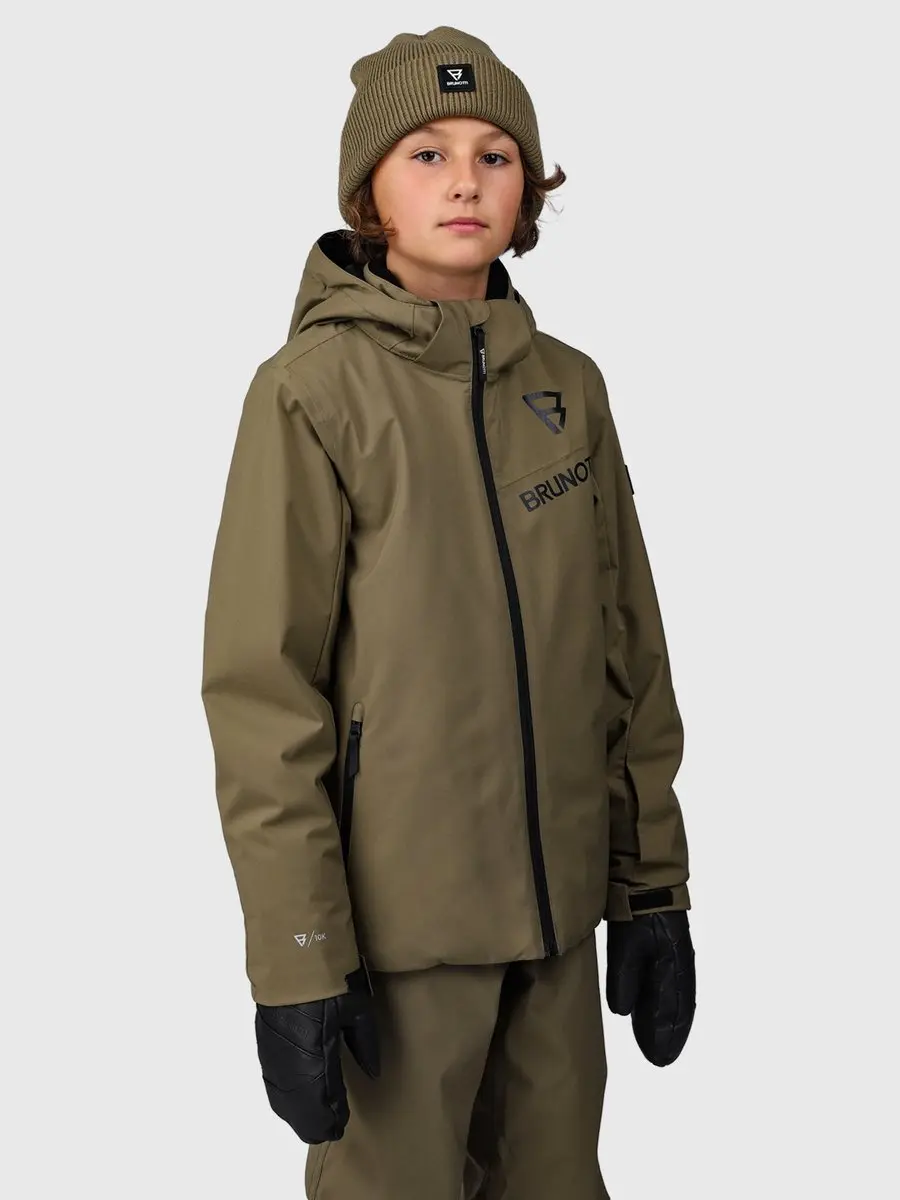 Brunotti Navigaty Ski-jas Jongens - 20K Waterdicht - Dusky Green - 164 - afbeelding 4 van 6