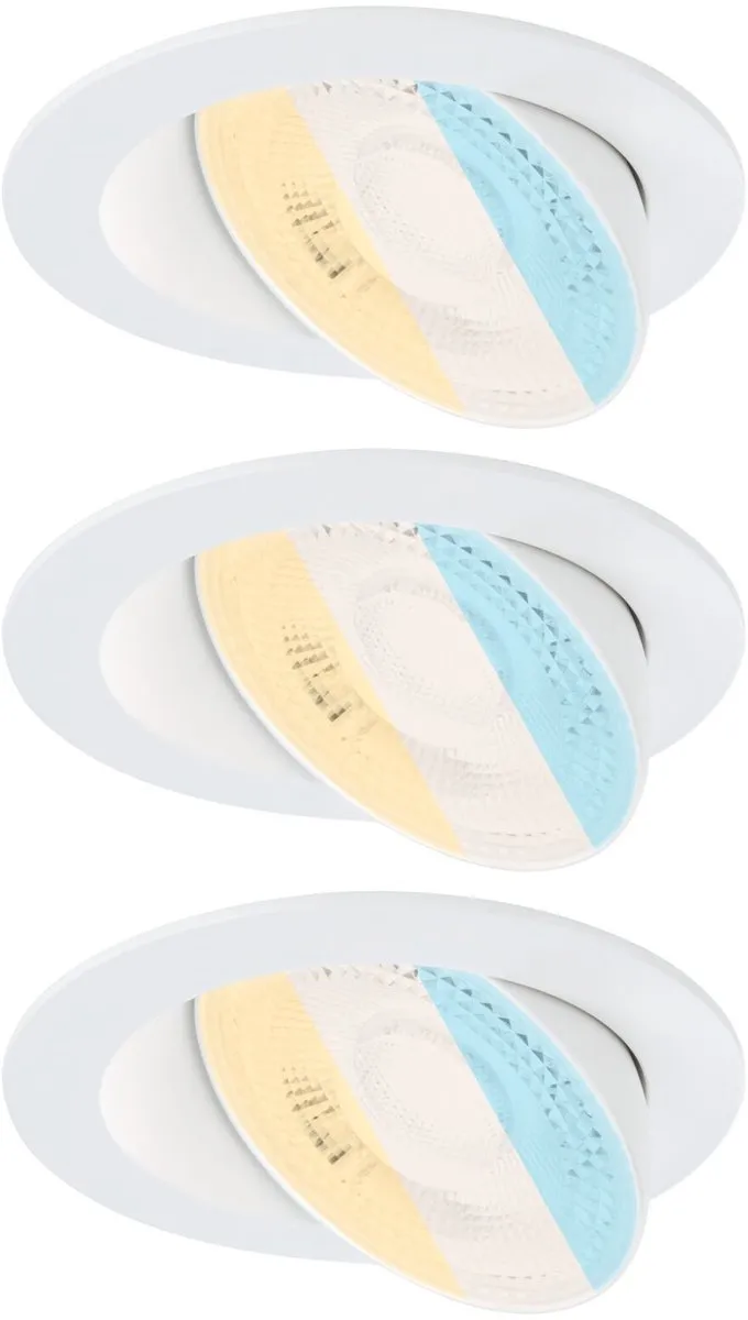 Paulmann White Select Aumus LED-inbouwlamp Set 3x - 105mm - 3x5W 700lm