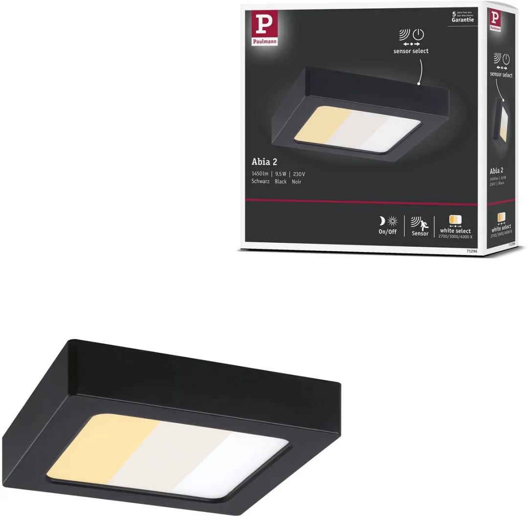 Paulmann LED-paneel Abia 2 White Select Schemergestuurd 170x170mm 9,5W 1100lm