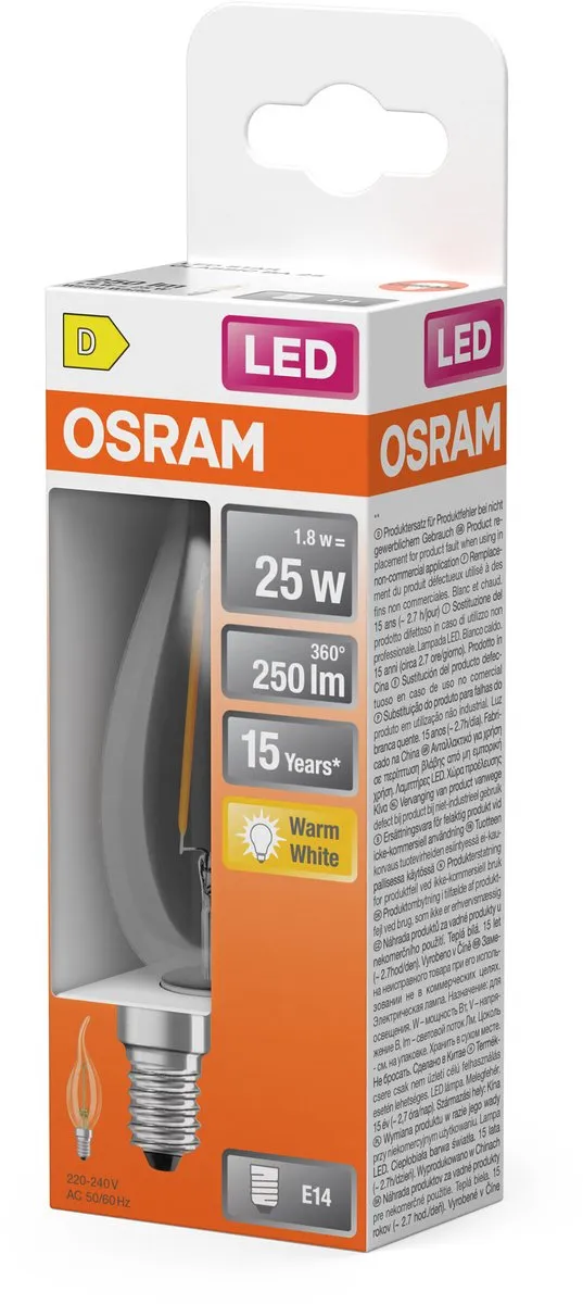 Osram LED Superstar Classic BA 2W E14 - Warm wit 2700K