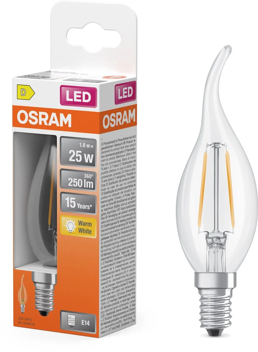 Osram LED Superstar Classic BA 2W E14 - Warm wit 2700K