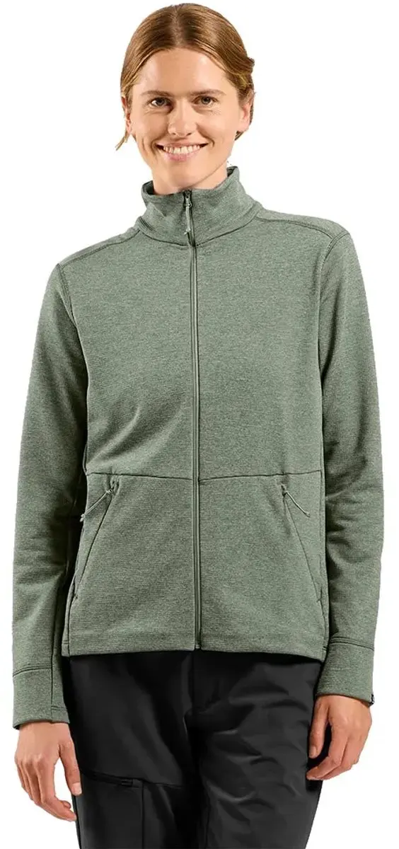 Odlo Grid Fleece Met Volledige Rits Groen S Vrouw