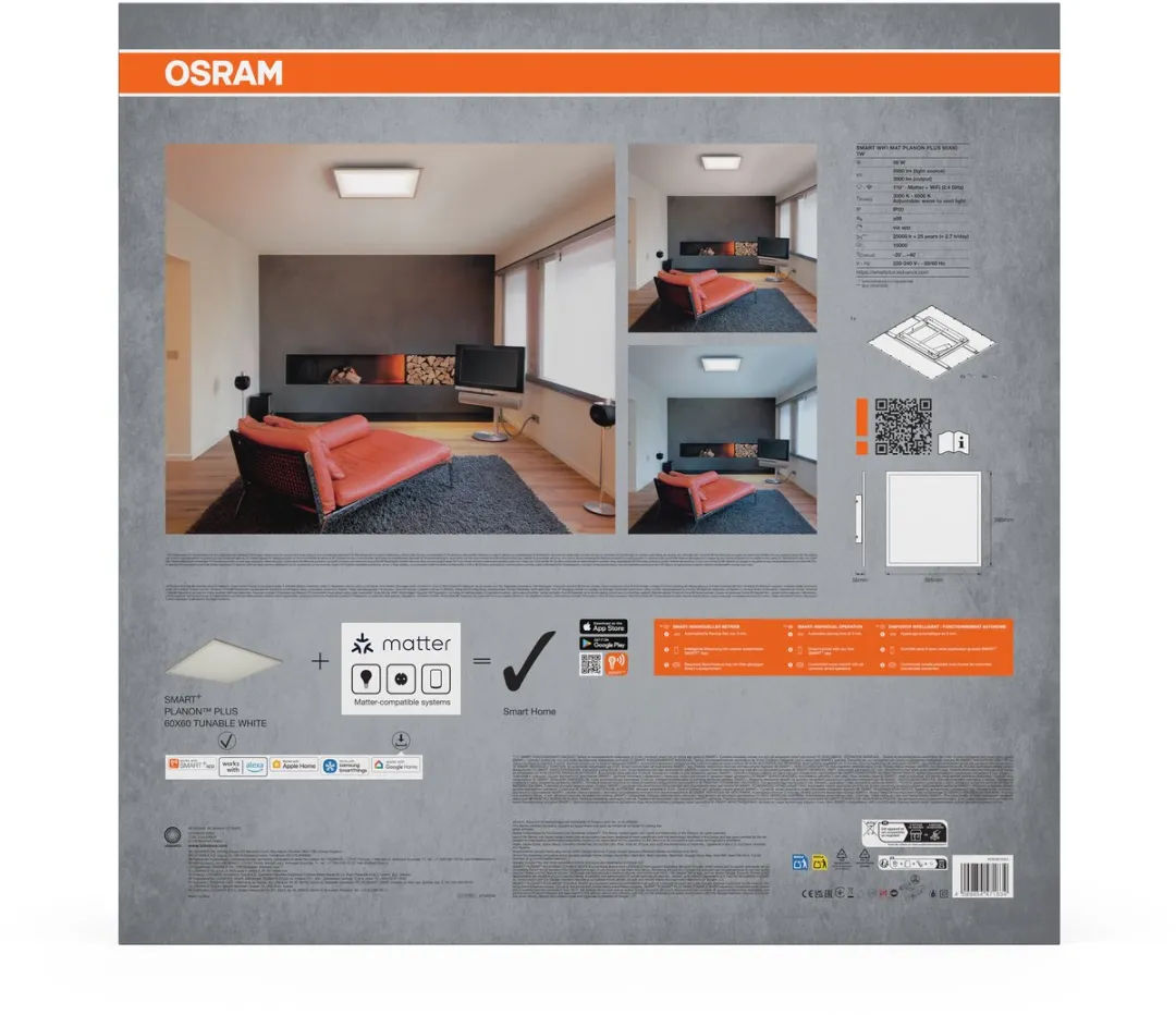 Osram SMART+ Matter Planon Plus LED Paneel 36W 3000lm