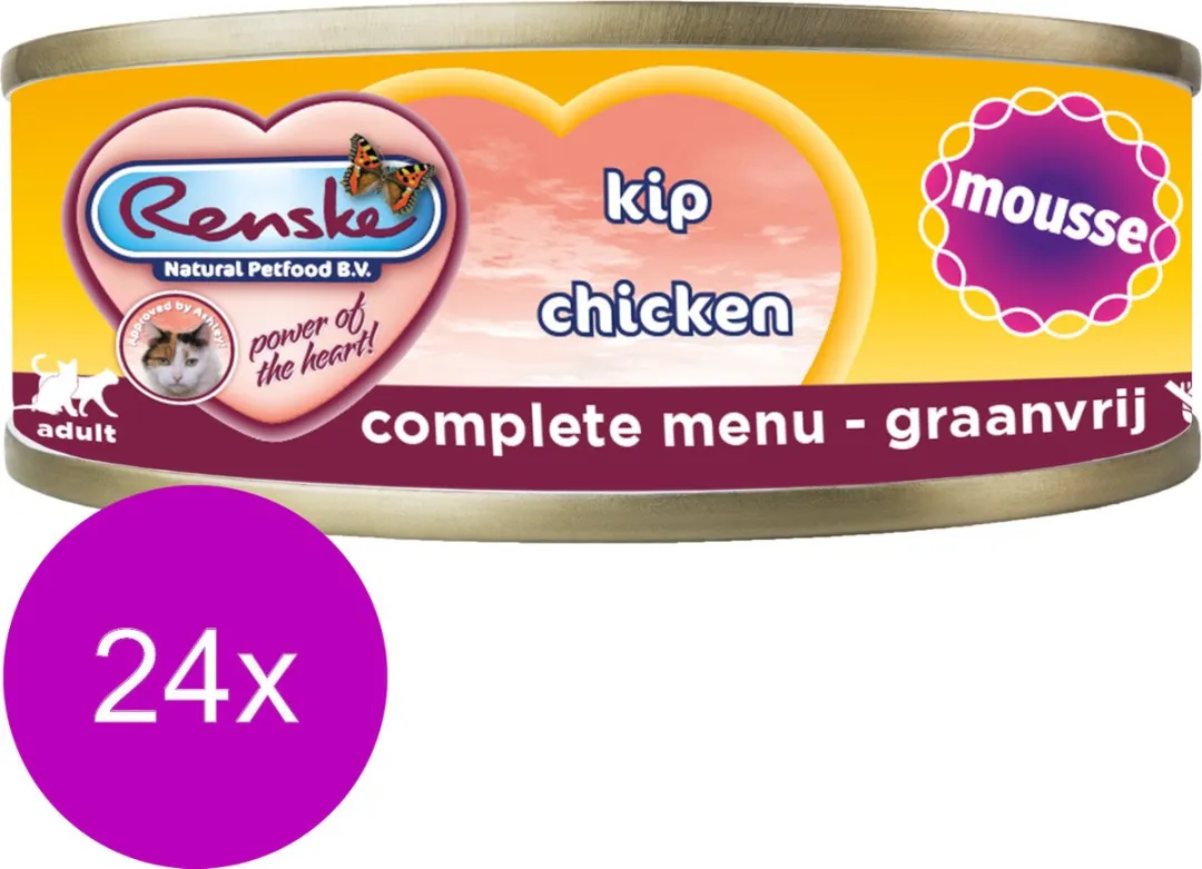 Renske Kattenvoer Mousse Kip 70g - 24 Stuks