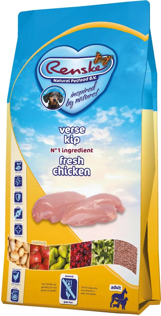 Renske Super Premium Kip Graanvrij Hondenvoer 12kg