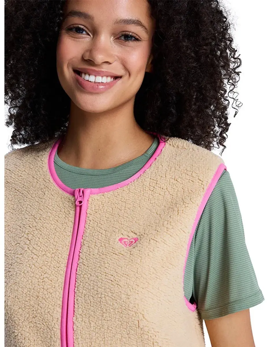 Roxy Boundless Spirit Mouwloze Fleece Dames - Pebble - afbeelding 3 van 4