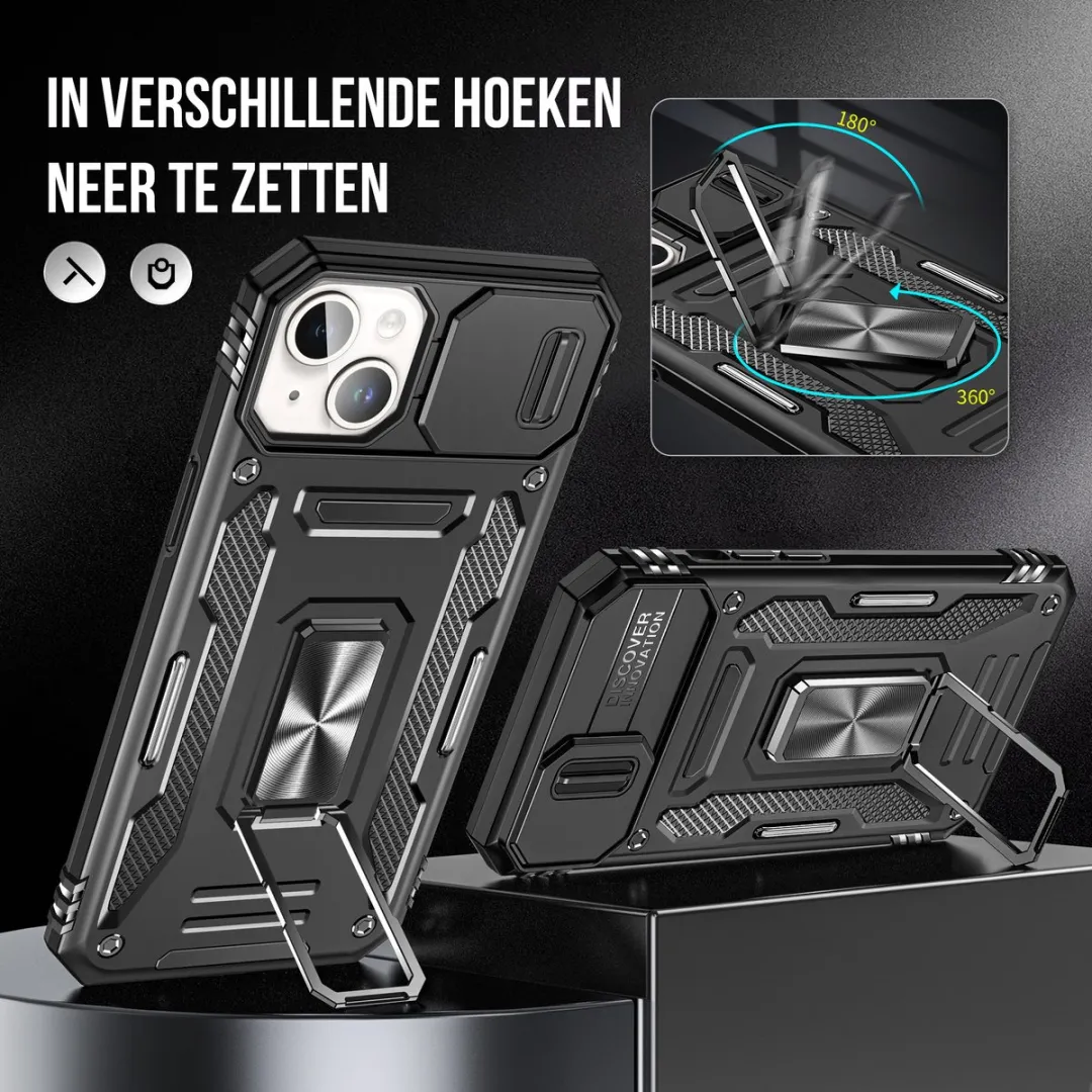 NUVEX iPhone 15 Hoesje Zwart - Anti-Shock Hybrid Armor - afbeelding 6 van 6