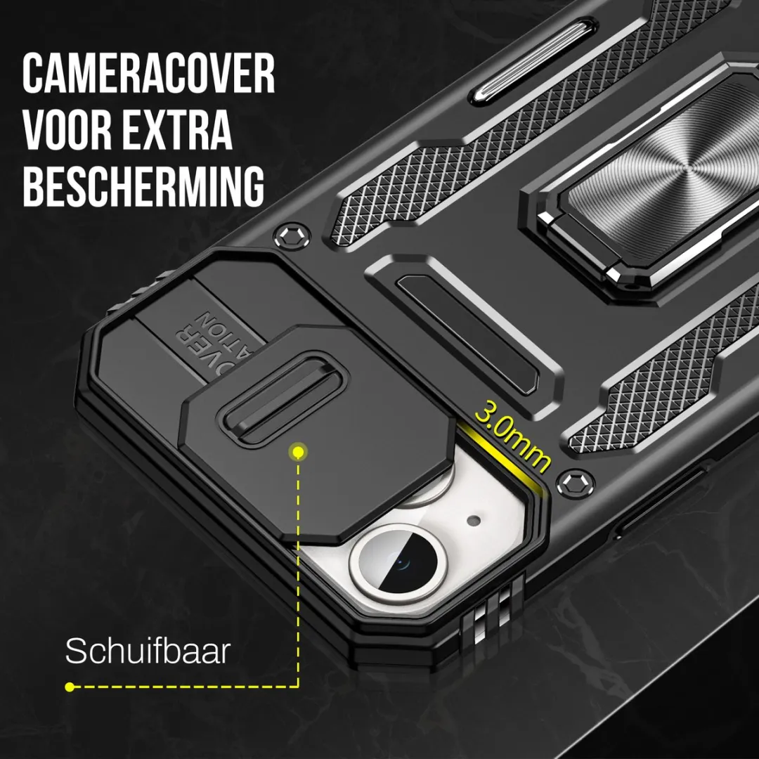 NUVEX iPhone 15 Hoesje Zwart - Anti-Shock Hybrid Armor