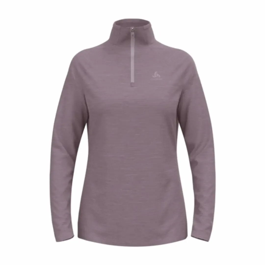 Longsleeve Odlo Women Mid Layer 1/2 Zip Essential Thermal Gray Ridge Melange-L