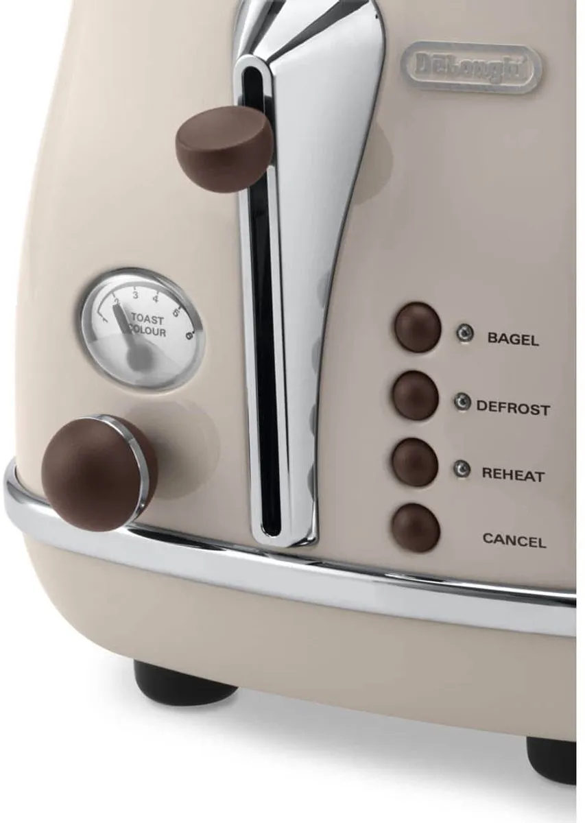 De'Longhi Icona Vintage CTOV2103.BG Broodrooster - 2 Sneden 900W - Beige