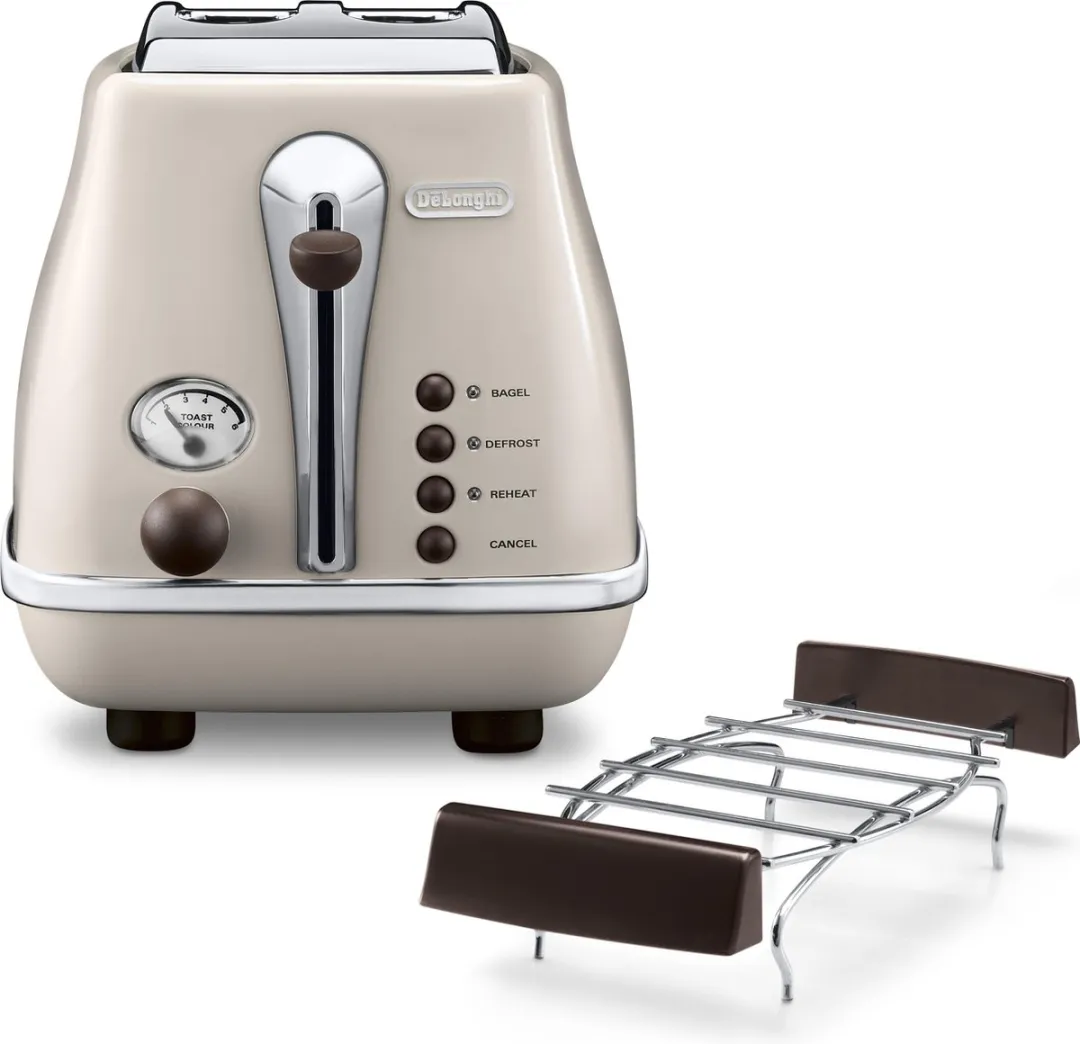 De'Longhi Icona Vintage CTOV2103.BG Broodrooster - 2 Sneden 900W - Beige