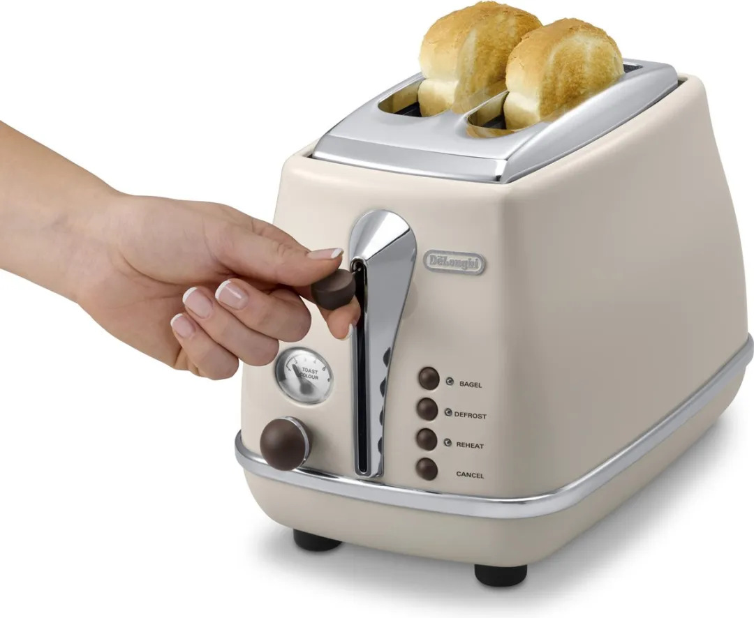 De'Longhi Icona Vintage CTOV2103.BG Broodrooster - 2 Sneden 900W - Beige