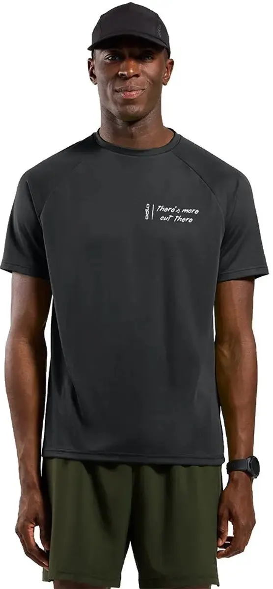 Odlo Essential Print T-shirt Met Korte Mouwen Zwart S Man