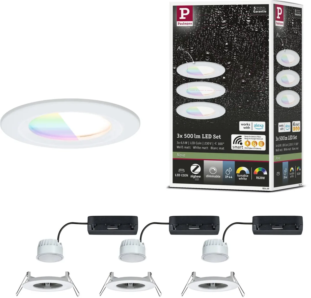 Paulmann Nova Coin LED-inbouwlamp 78mm RGBW+ 3x6W