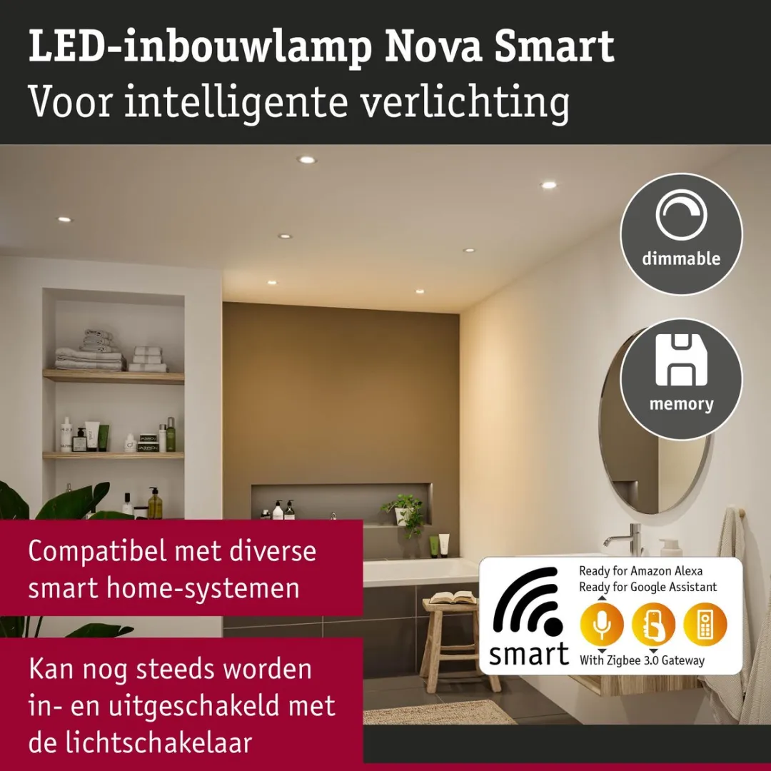 Paulmann Nova Coin LED-inbouwlamp 78mm RGBW+ 3x6W - Wit mat