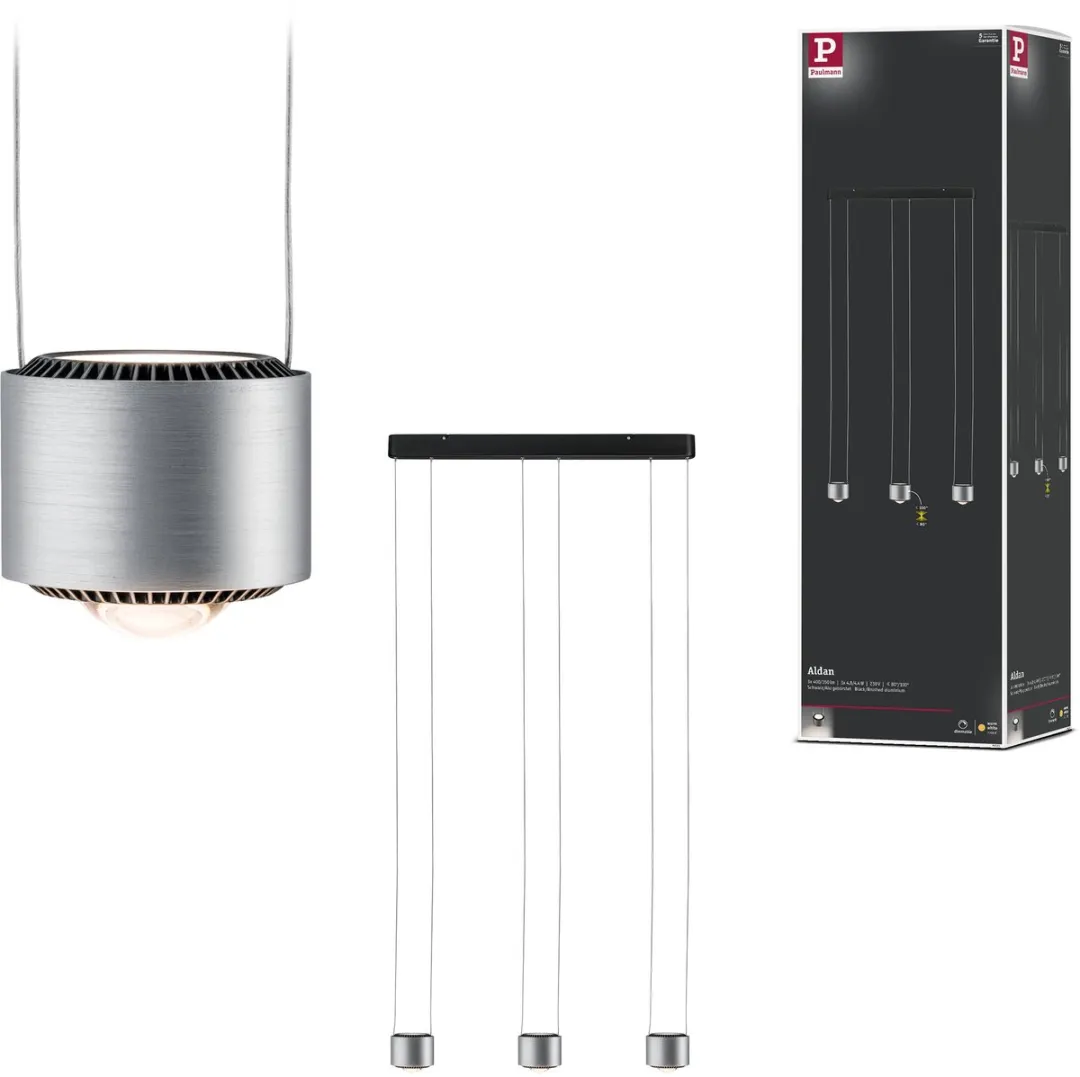 Paulmann LED-hanglamp Aldan 3x1570lm - 2700K - Zwart