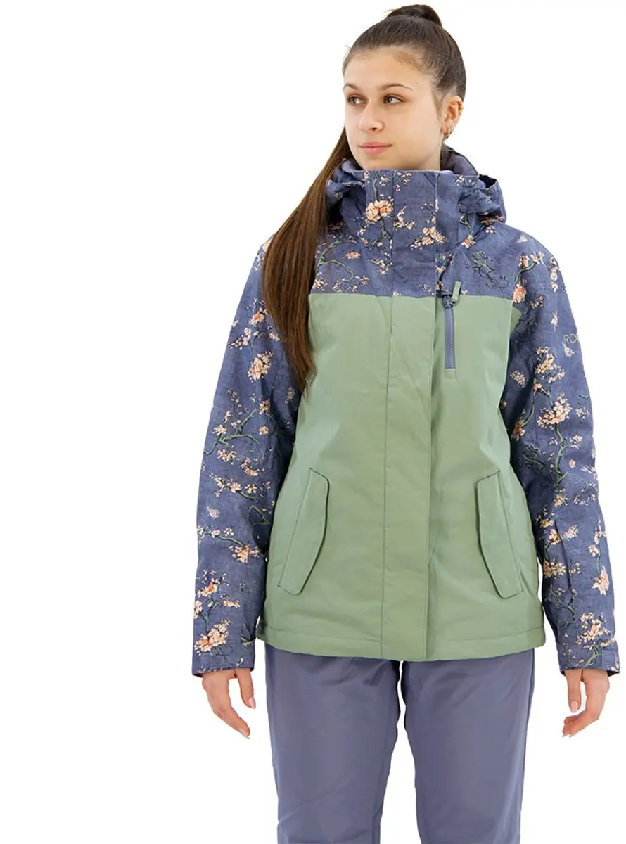 Roxy Jetty Bloc Jas Groen,Blauw XS Vrouw