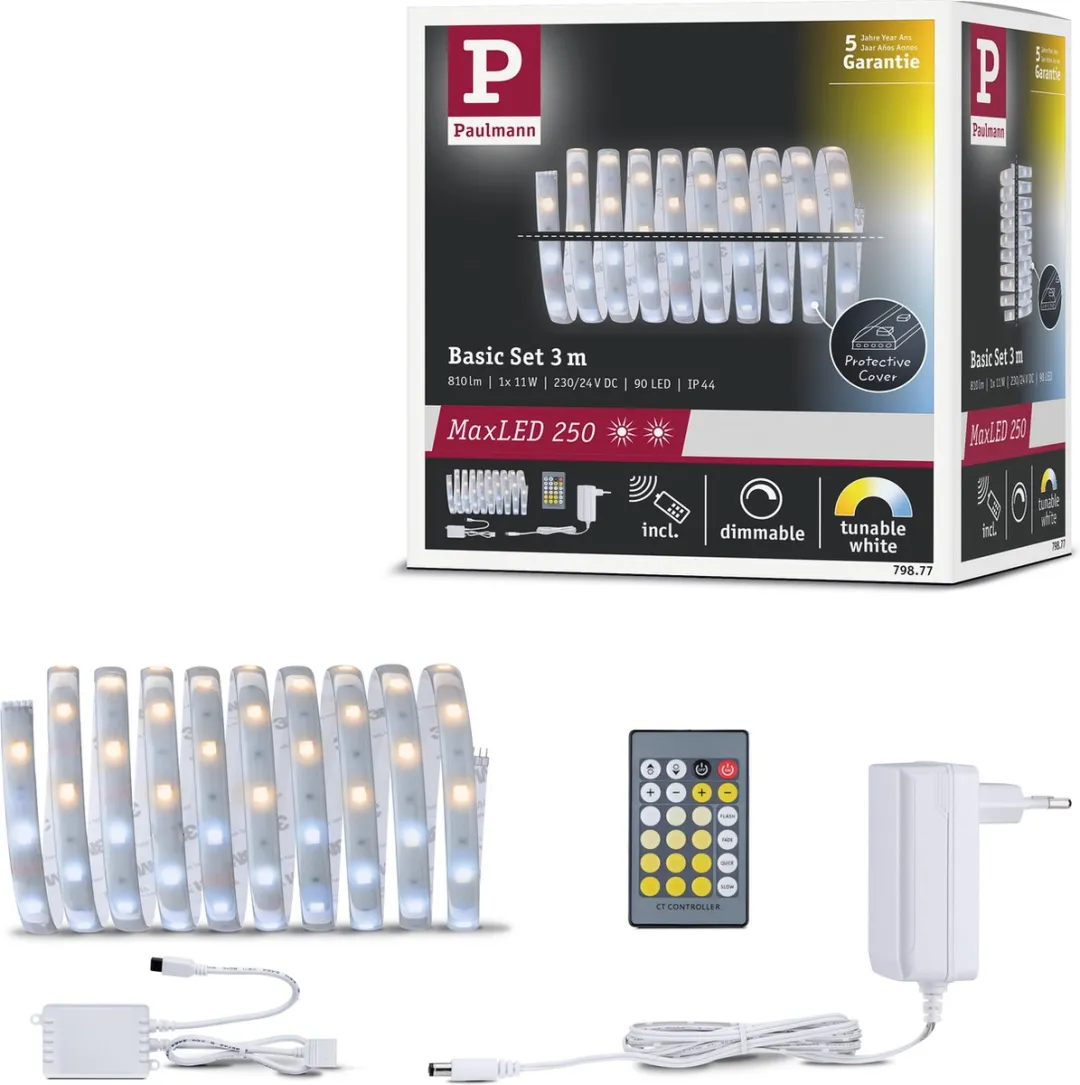 Paulmann LED Strip MaxLED 250 Basisset 3m Tuneable White 11W - Wit