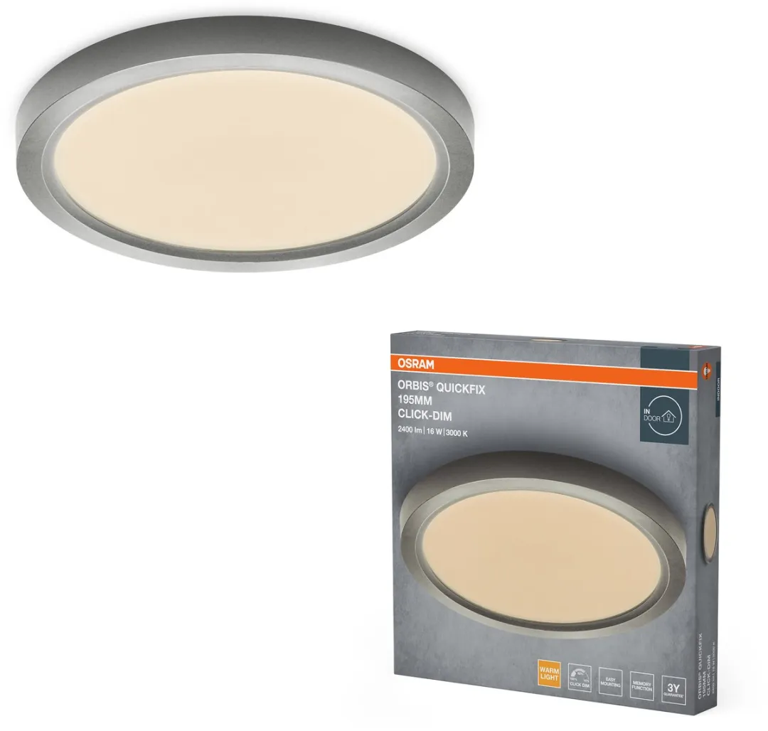 Osram Orbis Quickfix LED Plafondlamp 16W 1200lm 3000K - Zilver