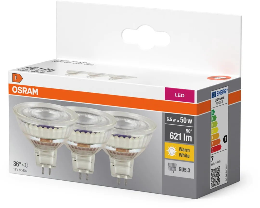 Osram LED Reflektor MR16 GU5.3 6.5W - 3 Stuks