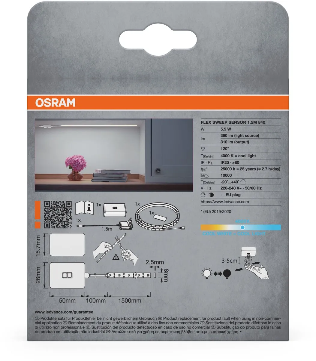 Osram Flex Strip Sweep Sensor 1.5m 830 Warm Wit