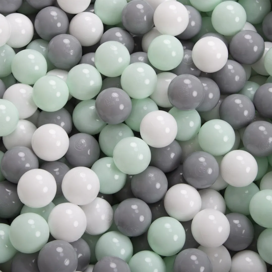 KiddyMoon Kinderballen Ø6cm - 100 Stuks - Wit/Grijs/Mint