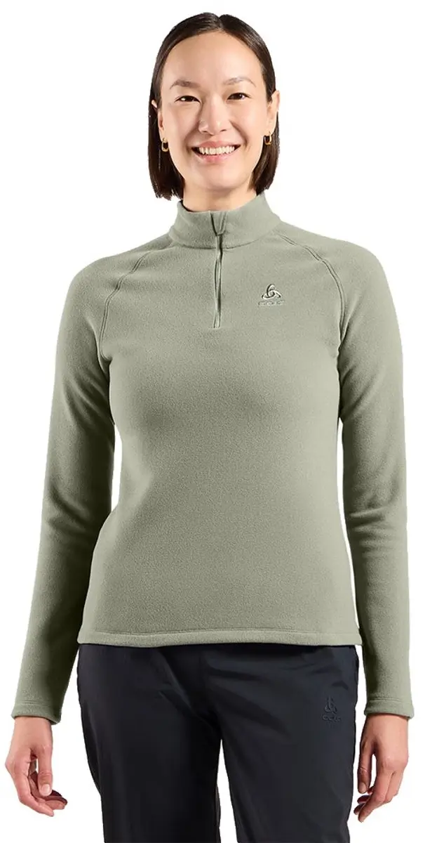 Odlo Rigi Fleece Met Halve Rits Groen S Vrouw