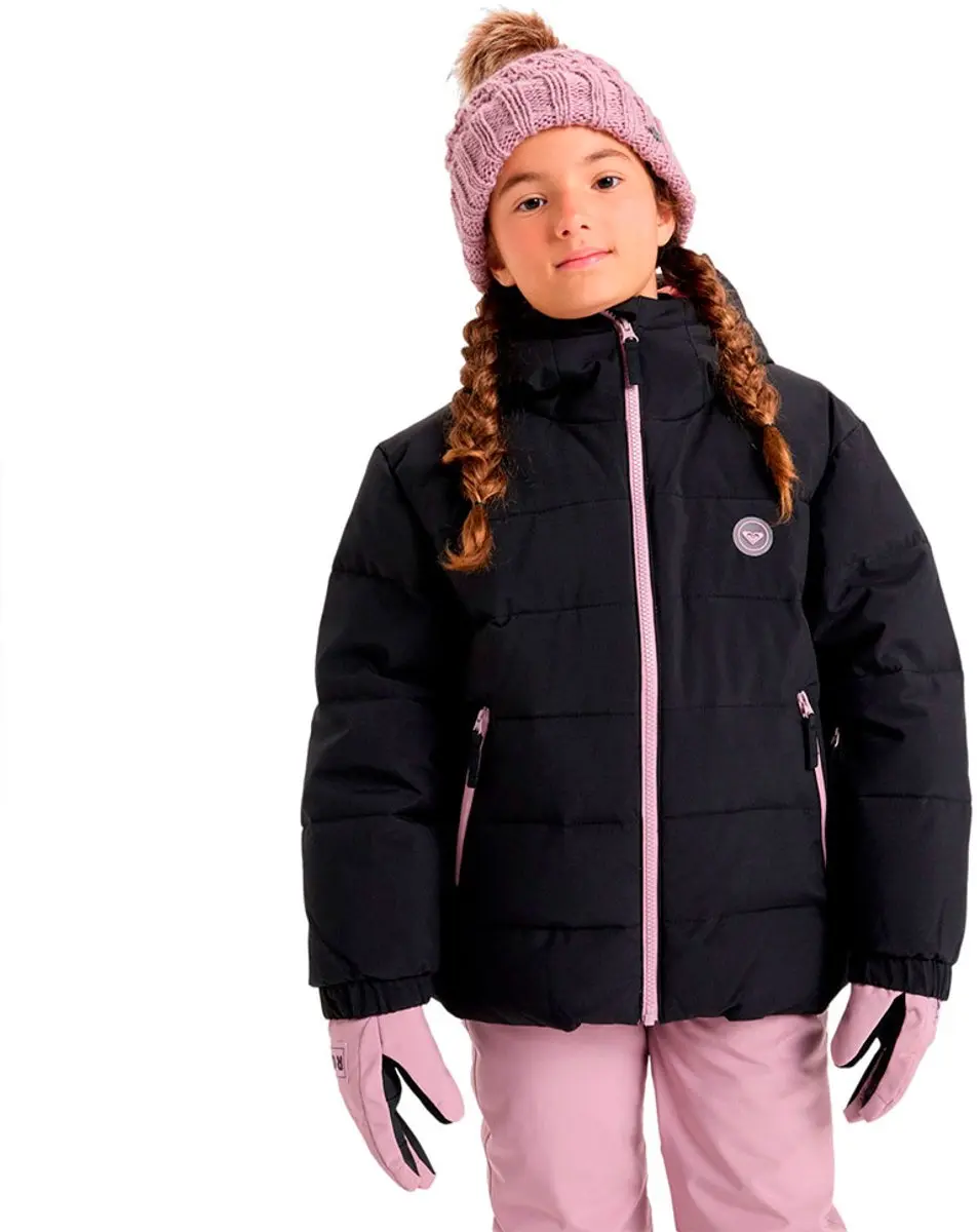 Roxy Snowy Hill Puffy Jas Zwart 16 Years Meisje