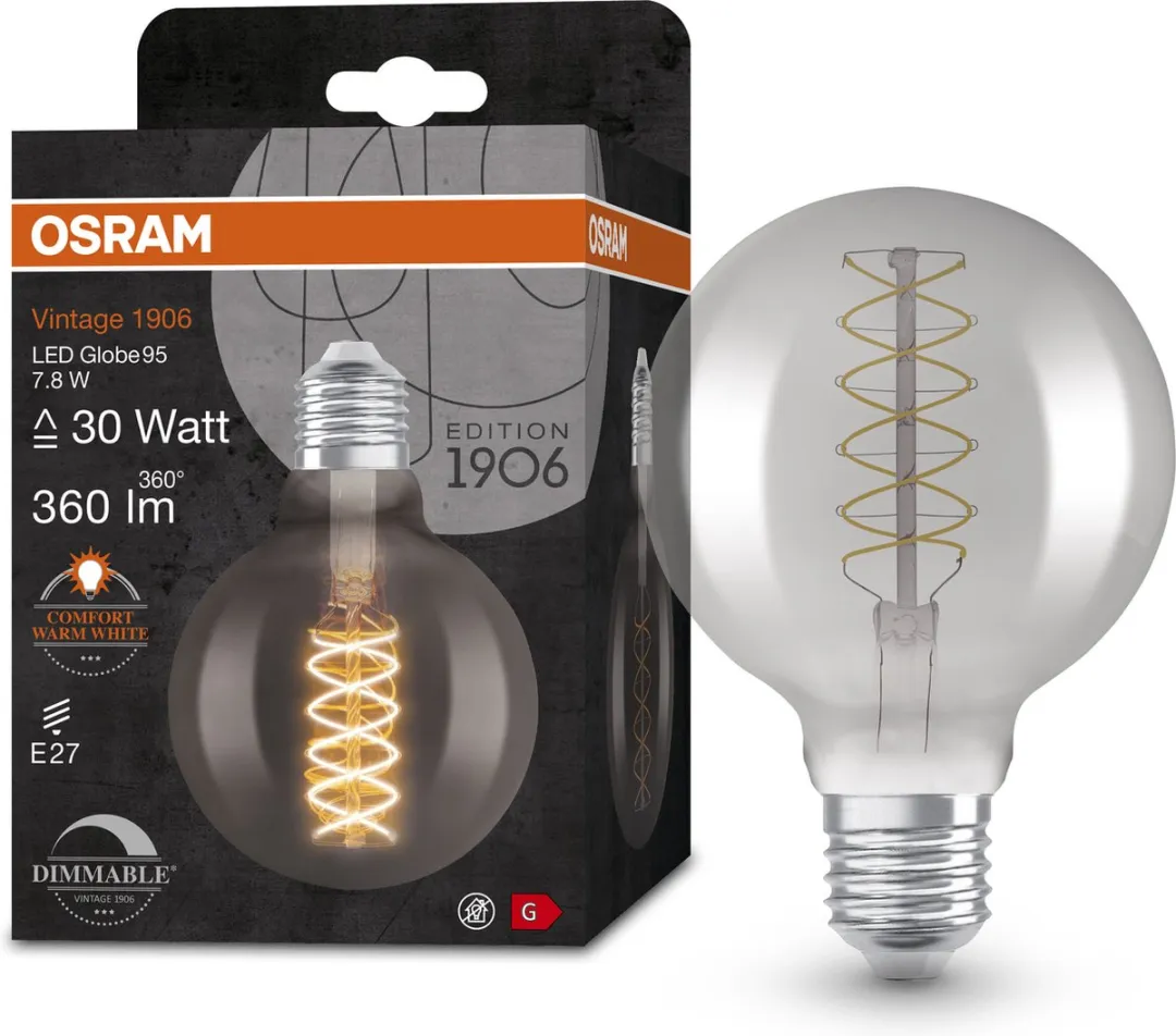 Osram LED Globe E27 7.8W Warmwit - Ø95mm