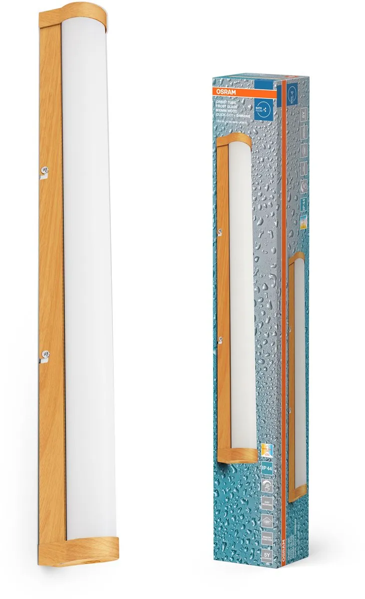 Osram Orbis Tube LED Wandlamp 60cm - Houten decor - 12W 1200lm - 3000/4000K - IP44