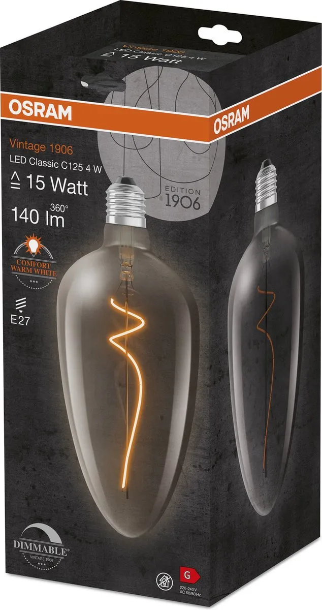 Osram LED-lamp E14 Ballon 4W Warmwit - Ø125mm