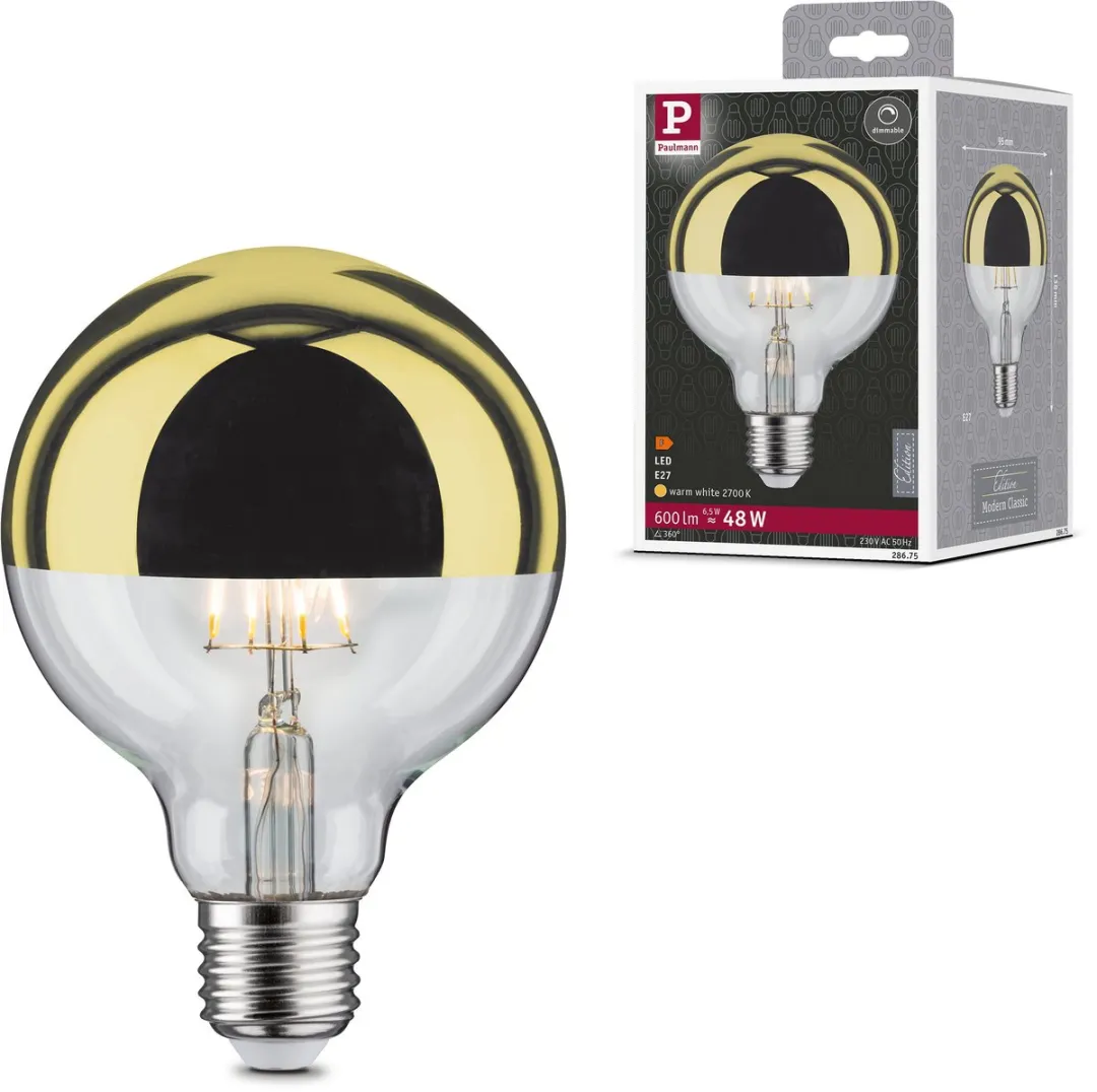 Paulmann Modern Classic Edition LED Globe Kopspiegel E27 G95 600lm