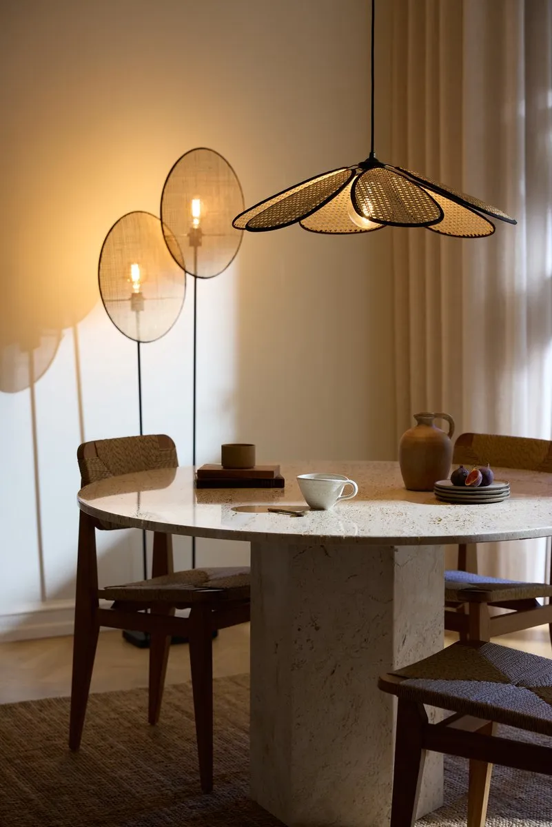 Osram Decor Rattan Paardenbloem Vloerlamp - 2x E27 - Beige - afbeelding 4 van 6