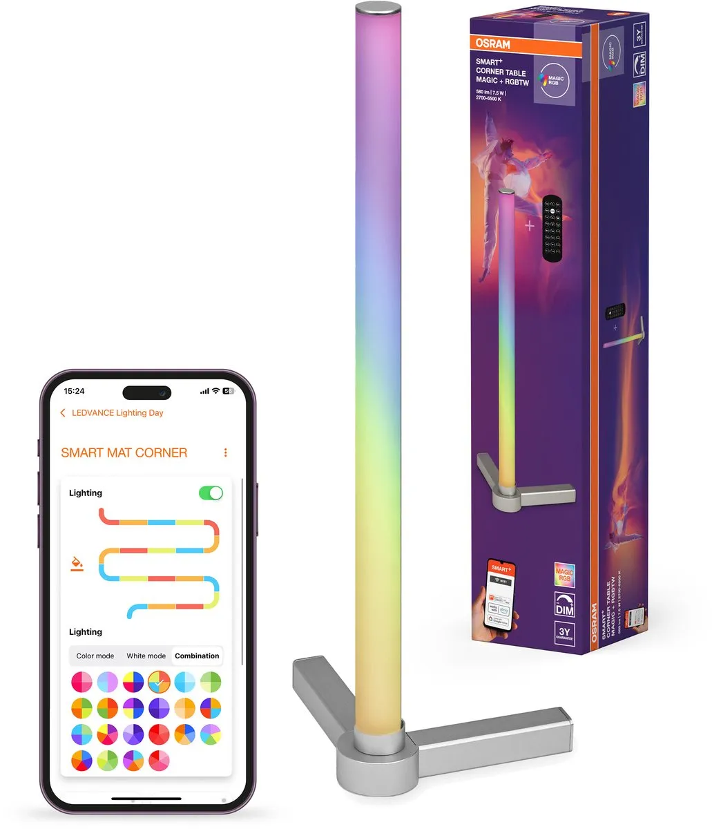 Osram Smart WiFi Corner Magic RGB Tafellamp - Zilver