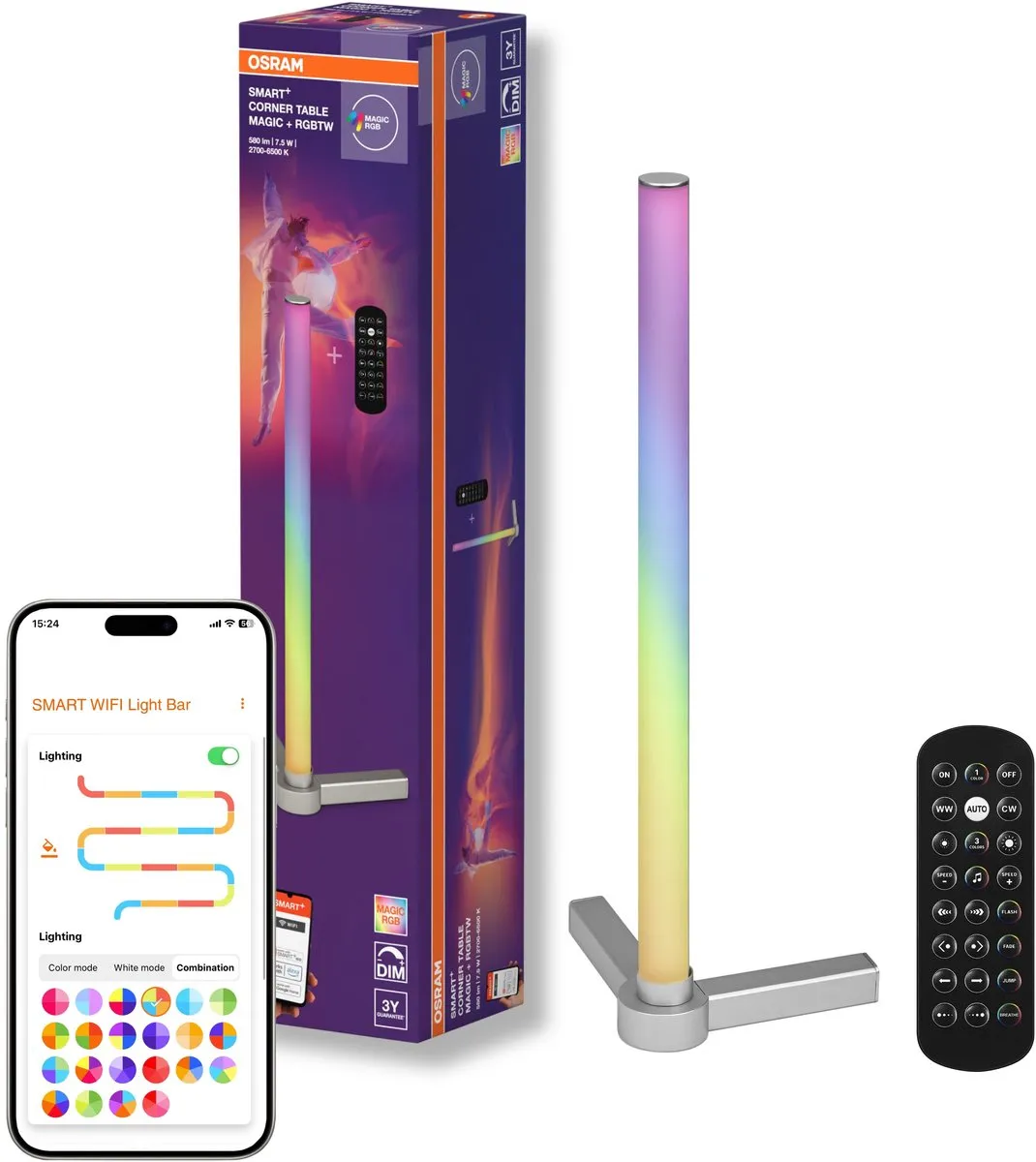 Osram Smart WiFi Corner Magic RGB Tafellamp - Zilver