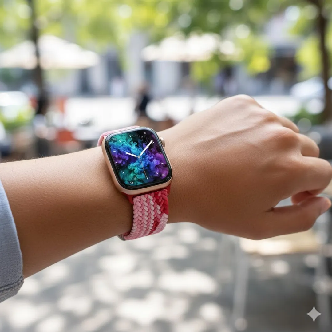 NUVEX Elastisch Horlogebandje Apple Watch 38-42mm - Roze Multicolor