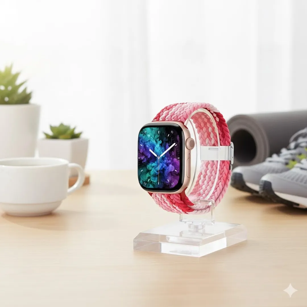 NUVEX Elastisch Horlogebandje Apple Watch 38-42mm - Roze Multicolor