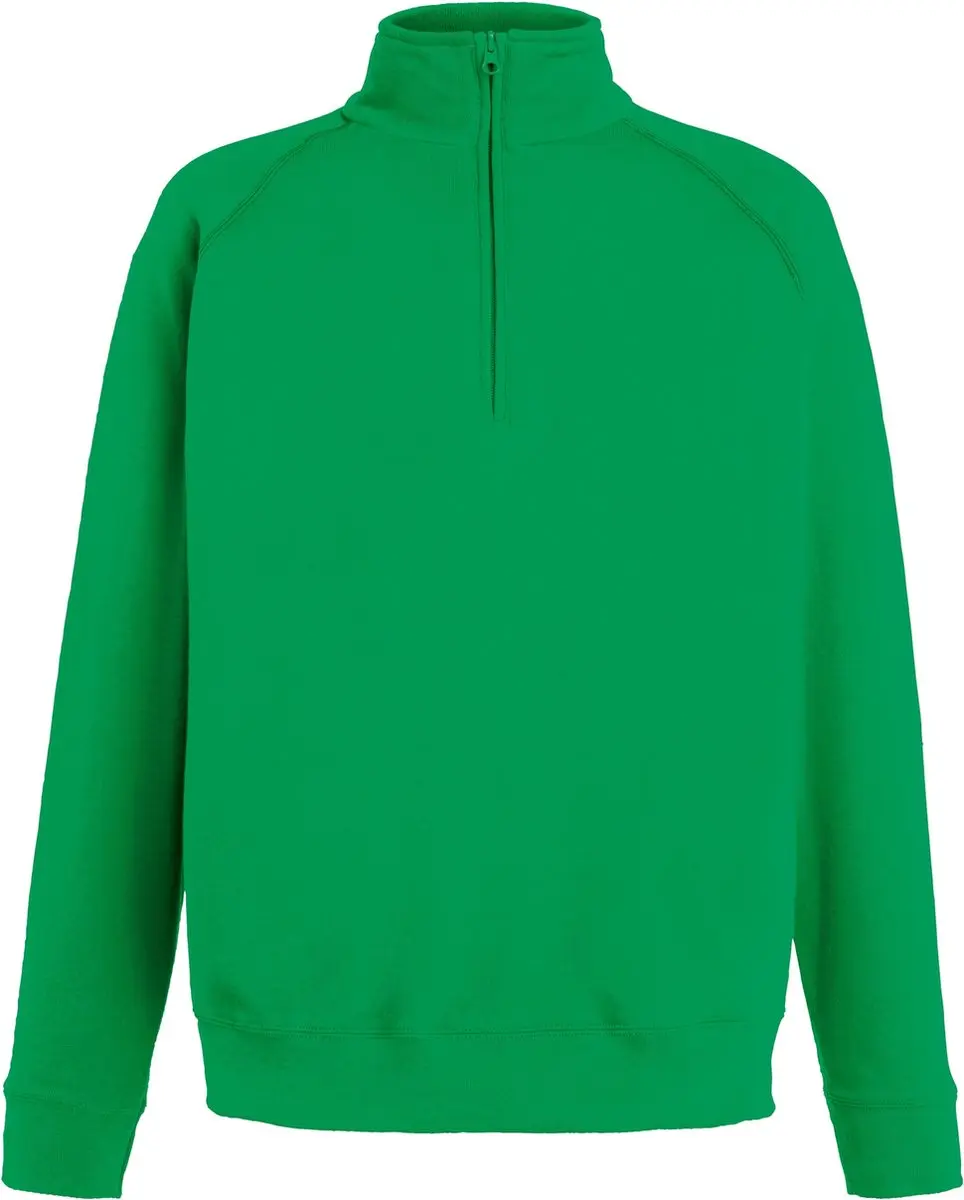 Fruit Of The Loom Heren lichtgewicht sweatshirt met ritssluiting (Kelly Groen)
