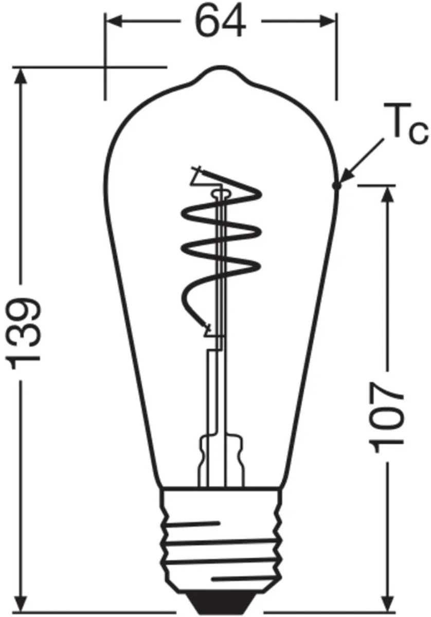 Osram Vintage 1906 LED E27 3.4W 470lm - Zeer Warm Wit - afbeelding 6 van 6