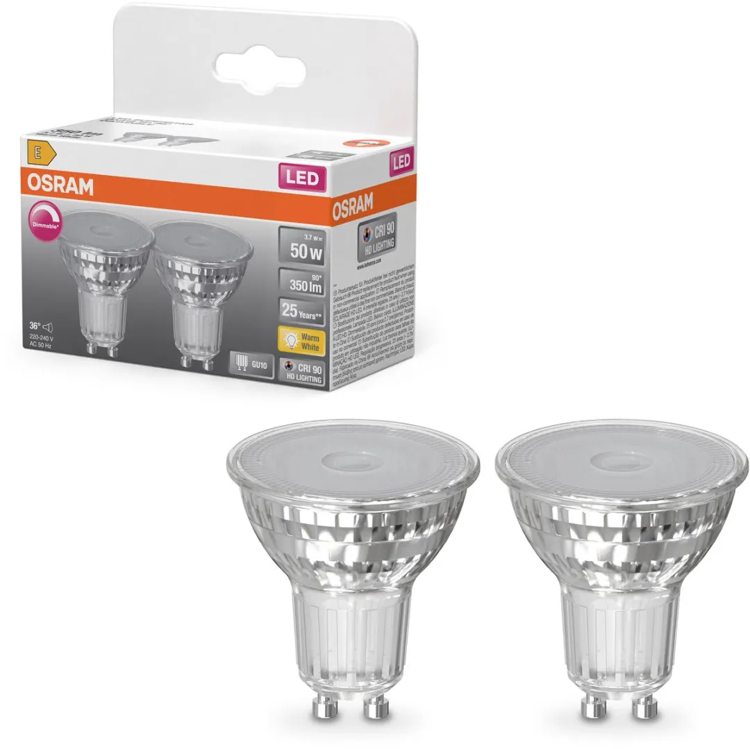 Osram LED Spot Reflector Superstar PAR16 3,7W - 2700K - 36° - 2 Stuks