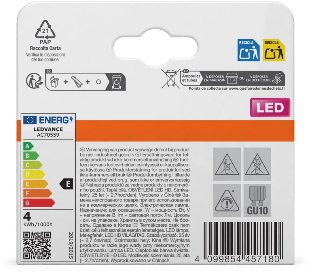Osram LED Spot Reflector Superstar PAR16 3,7W - 2700K - 36° - 2 Stuks