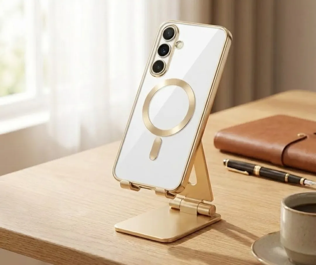 NUVEX Transparant Telefoonhoesje S24 FE - Goud - MagSafe