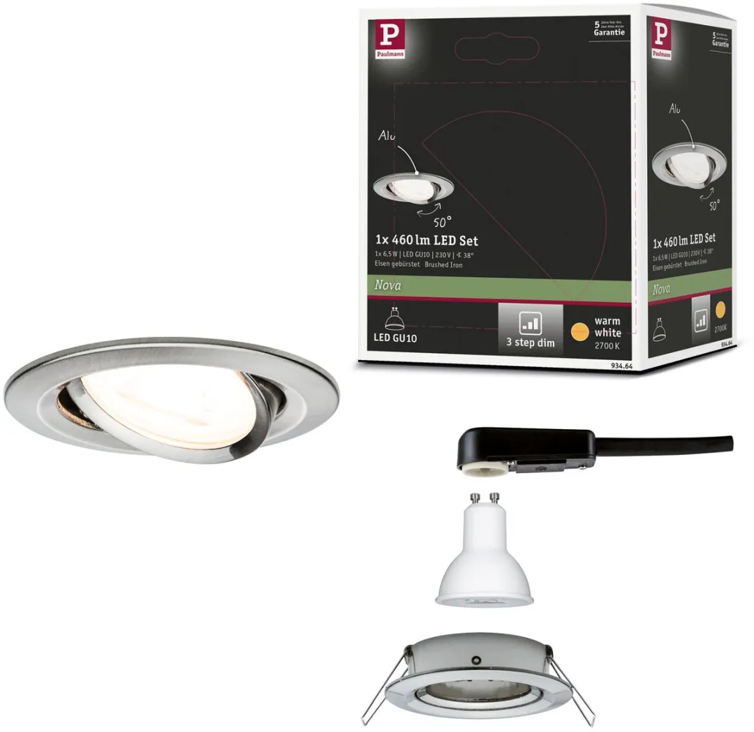 Paulmann LED-inbouwlamp Nova 84mm GU10 6,5W 460lm