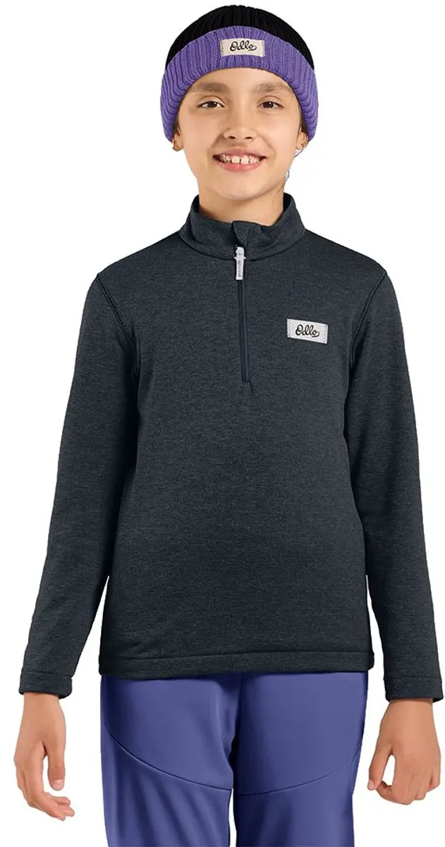 Odlo Grid Fleece Met Halve Rits Grijs 6 Years Kinderen