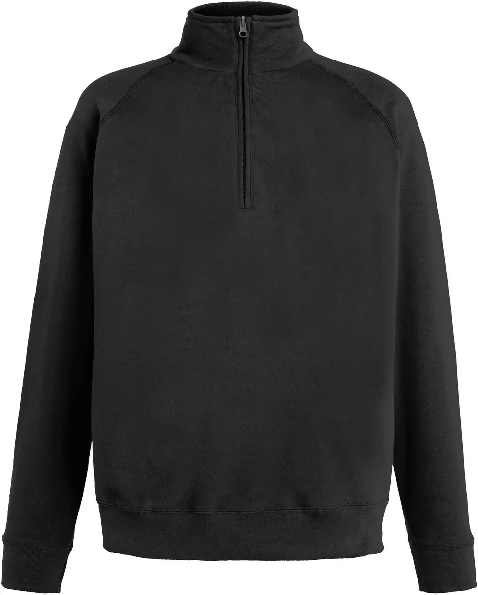 Fruit Of The Loom Heren lichtgewicht sweatshirt met ritssluiting (Zwart)