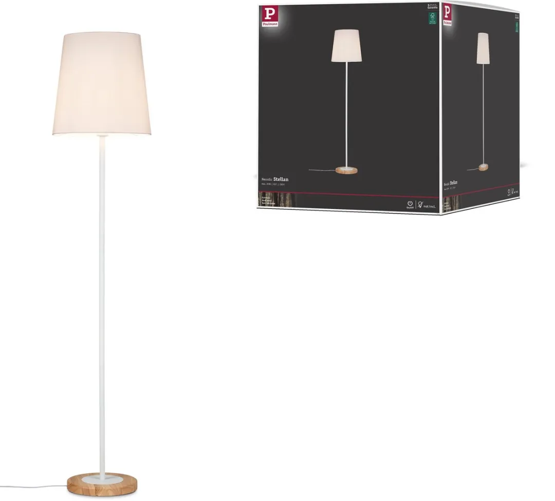 Paulmann Stellan Staande Lamp E27 20W - Hout/Wit